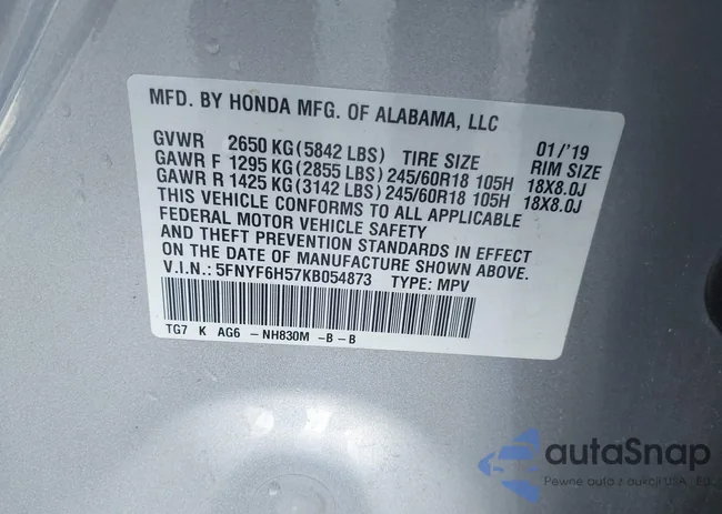 5FNYF6H57KB054873: 43783314