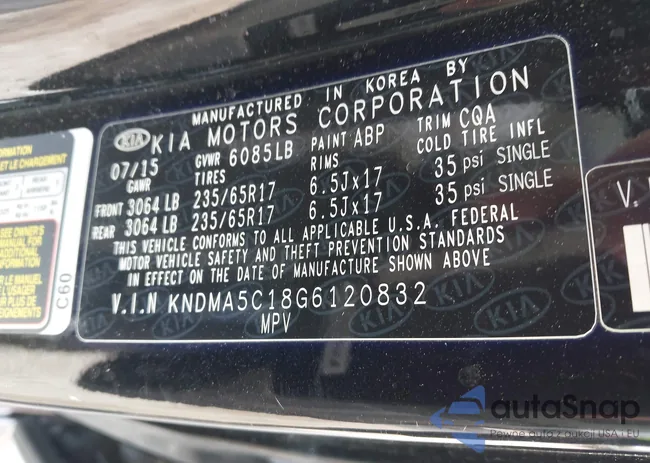 KNDMA5C18G6120832: 43783493