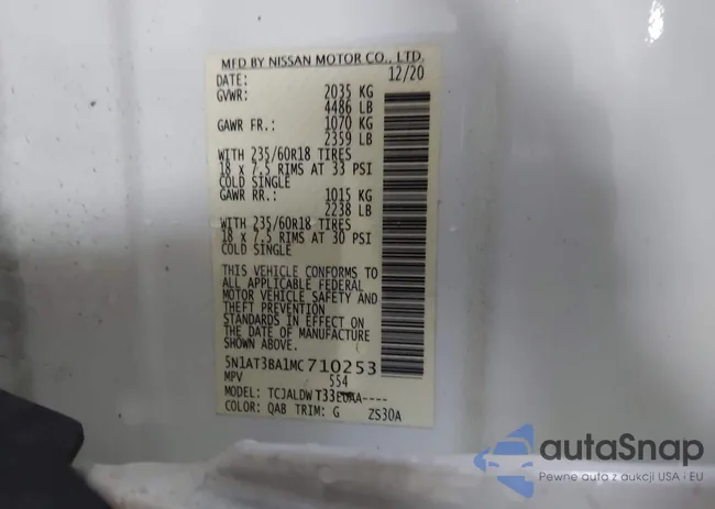 5N1AT3BA1MC710253: 43783552