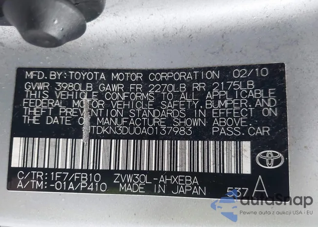 JTDKN3DU0A0137983: 43782580