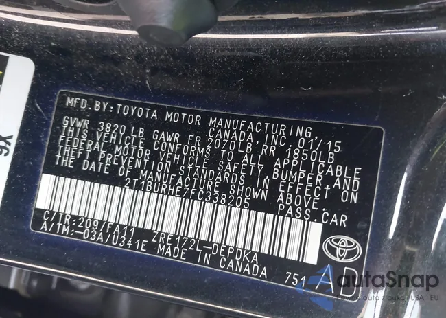 2T1BURHE7FC338205: 43782928