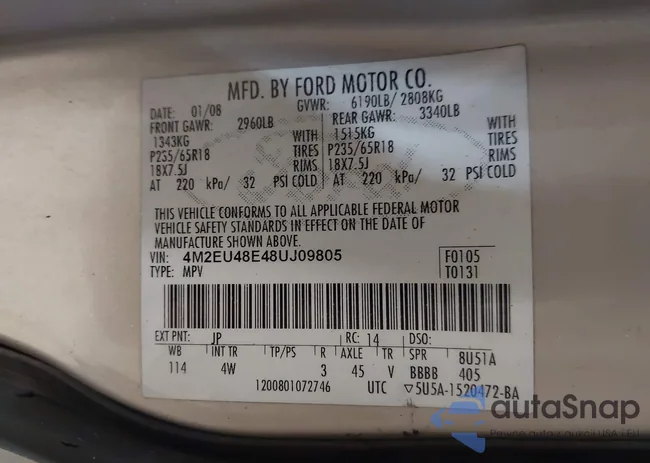 4M2EU48E48UJ09805: 43784147