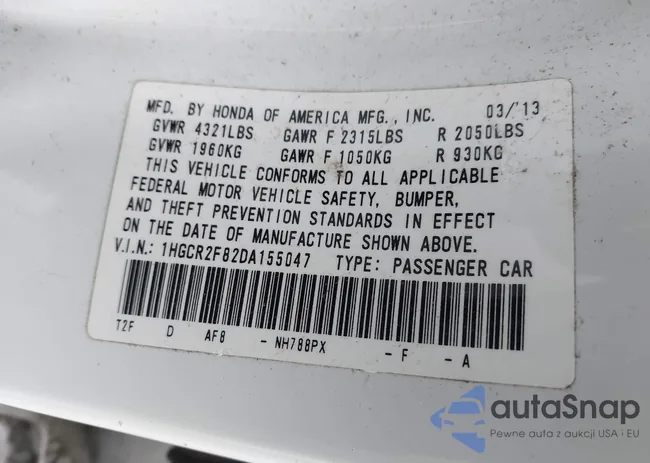 1HGCR2F82DA155047: 43784283