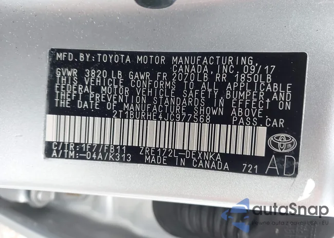 2T1BURHE4JC977568: 43784303