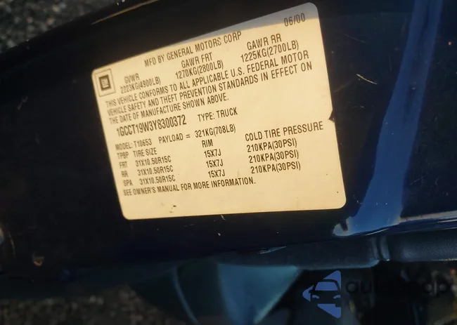 1GCCT19W3Y8300372: 43784428