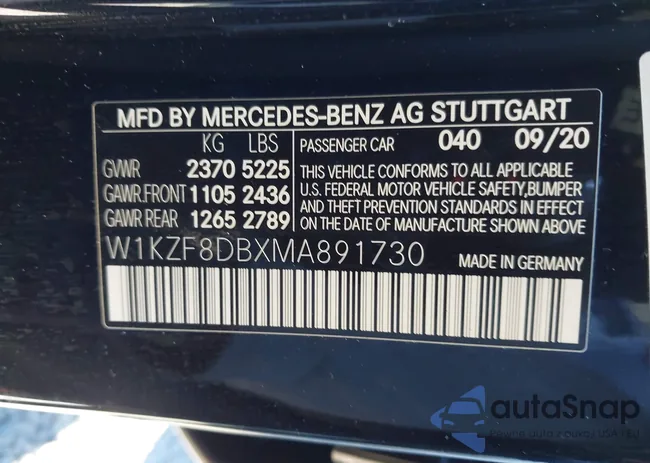 W1KZF8DBXMA891730: 43783779