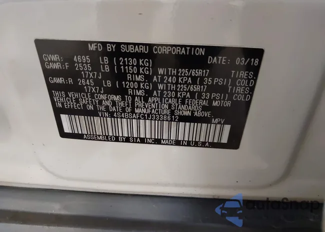 4S4BSAFC1J3338612: 43783886