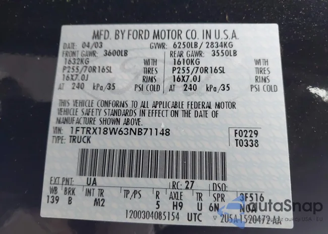 1FTRX18W63NB71148: 43785109