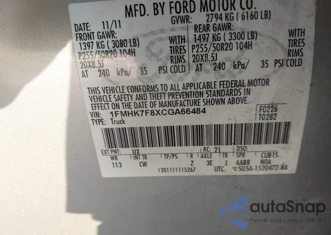 1FMHK7F8XCGA66484: 43785237