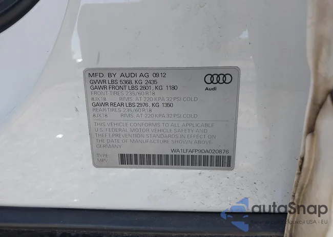 WA1LFAFP9DA020876: 43785247