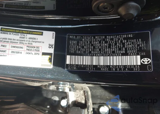 5YFB4MDEXSP320929: 43785313