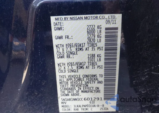 5N1AR1NN1CC601291: 43785496