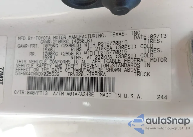 5TFNX4CNXDX025632: 43784579