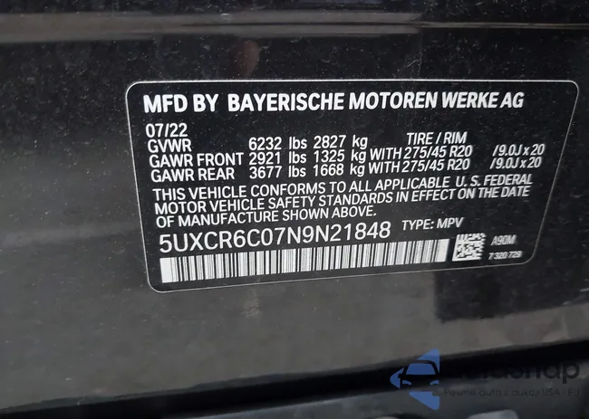 5UXCR6C07N9N21848: 43784592