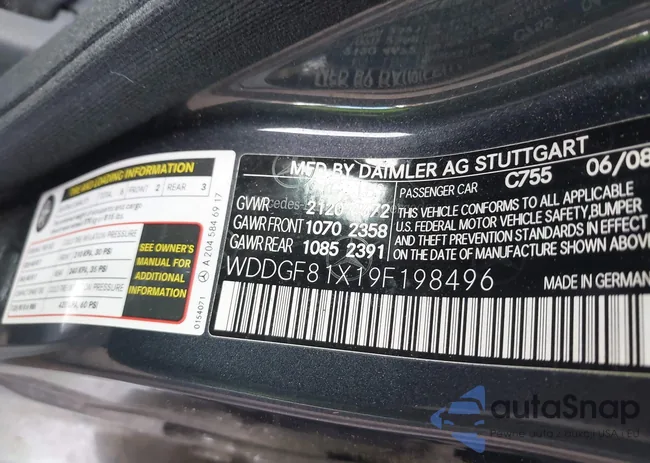 WDDGF81X19F198496: 43784685