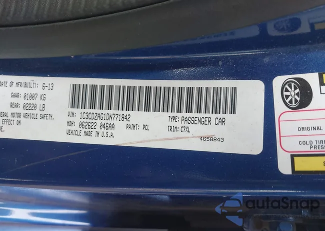 1C3CDZAG1DN771842: 43784719