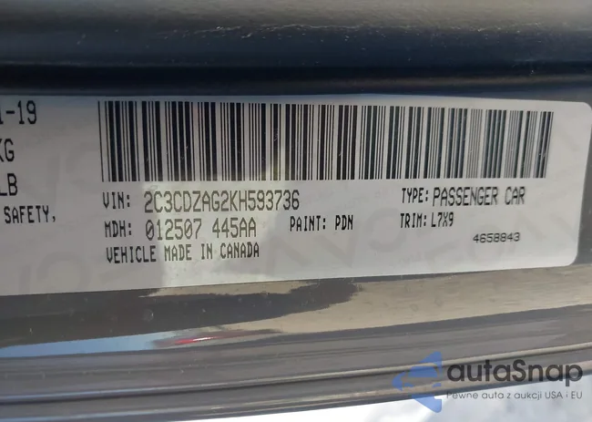 2C3CDZAG2KH593736: 43784921