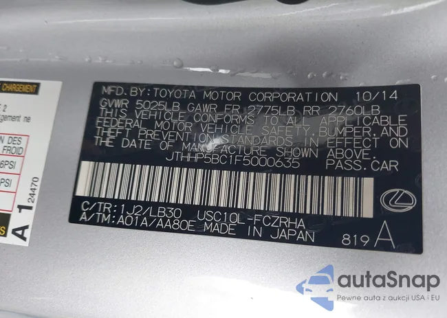 JTHHP5BC1F5000635: 43784935