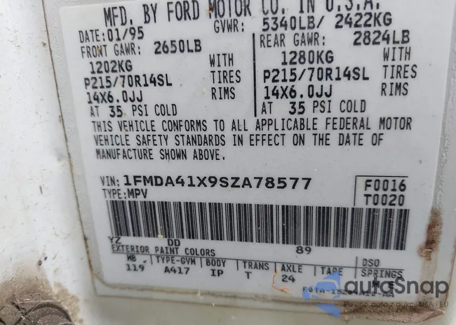 1FMDA41X9SZA78577: 43786075