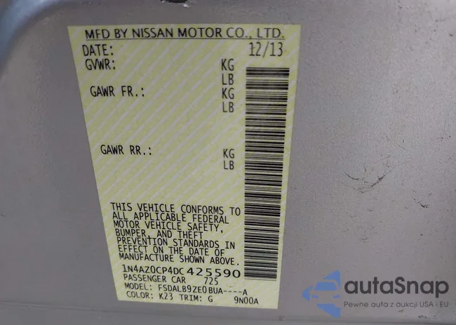 1N4AZ0CP4DC425590: 43786223