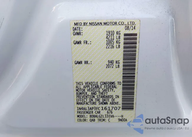 1N4AL3AP3FC161707: 43786398