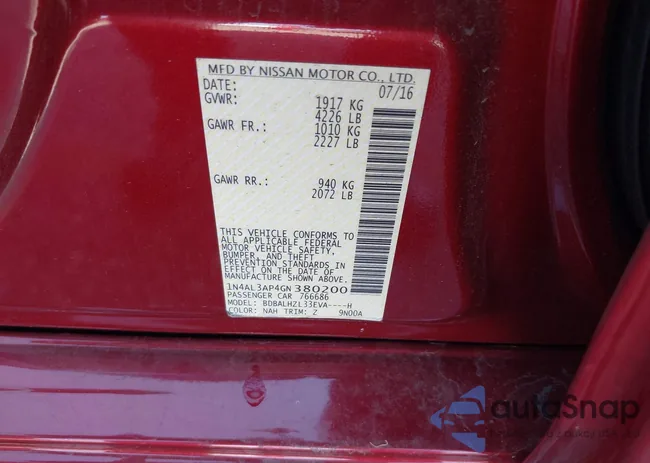 1N4AL3AP4GN380200: 43786456