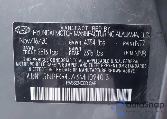 5NPEG4JA3MH094013: 43786486