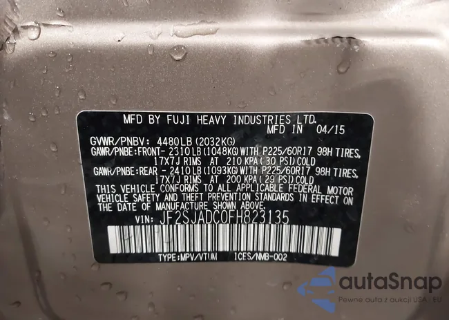 JF2SJADC0FH823135: 43785604