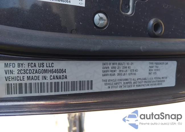 2C3CDZAG0MH646064: 43785612