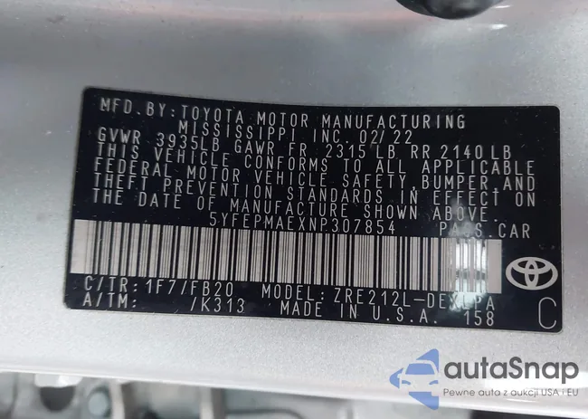 5YFEPMAEXNP307854: 43785797