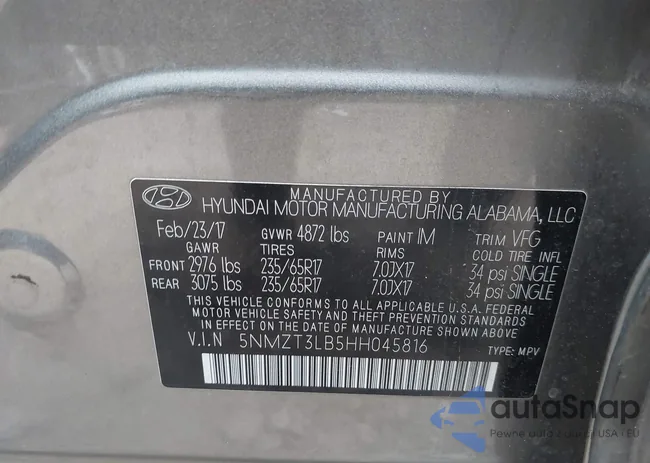 5NMZT3LB5HH045816: 43785820