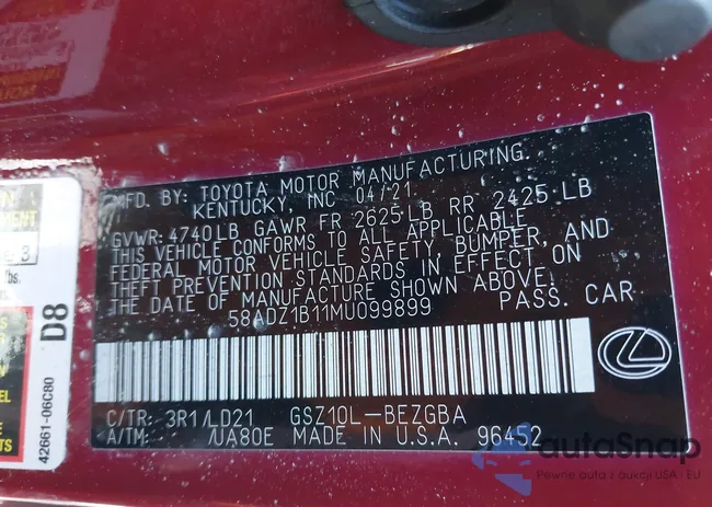 58ADZ1B11MU099899: 43787267