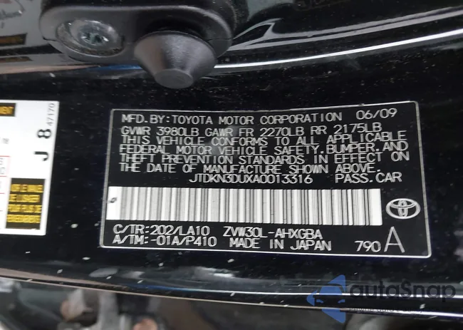 JTDKN3DUXA0013316: 43787445