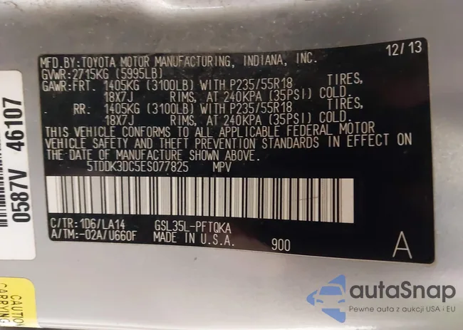 5TDDK3DC5ES077825: 43787536