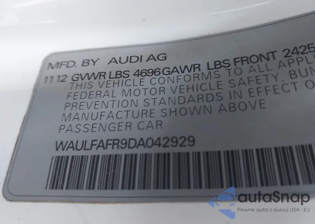 WAULFAFR9DA042929: 43786822
