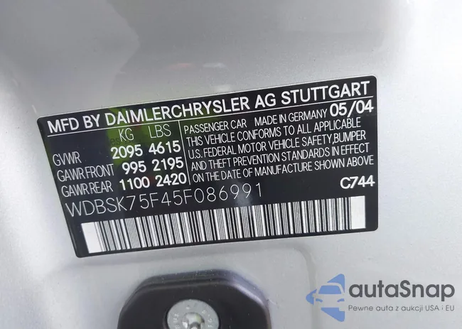 WDBSK75F45F086991: 43786830