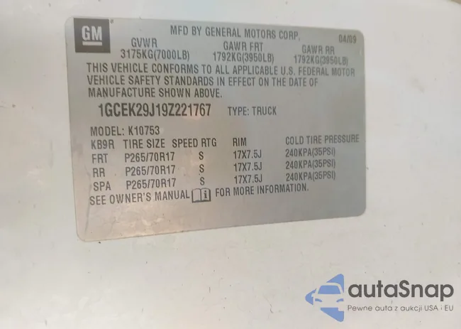 1GCEK29J19Z221767: 43786853