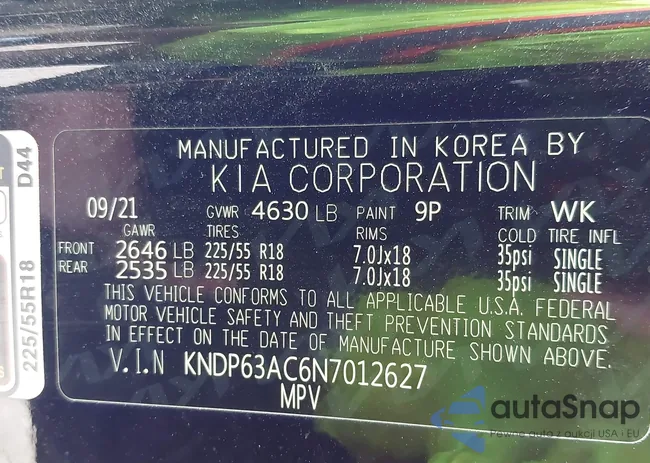 KNDP63AC6N7012627: 43787990