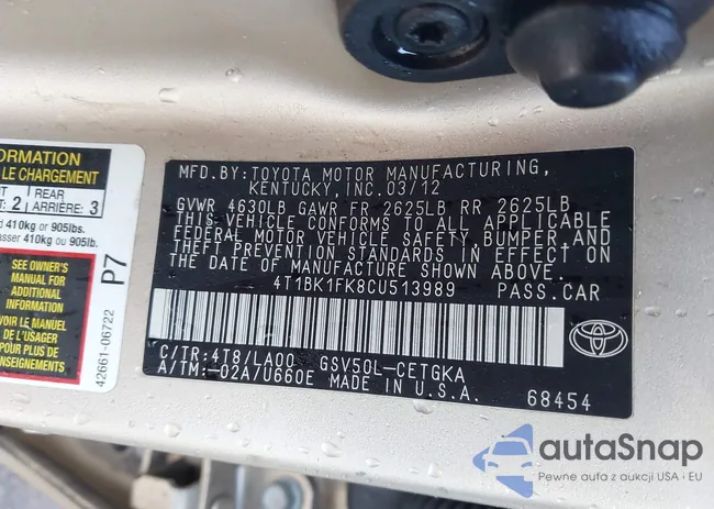 4T1BK1FK8CU513989: 43788045