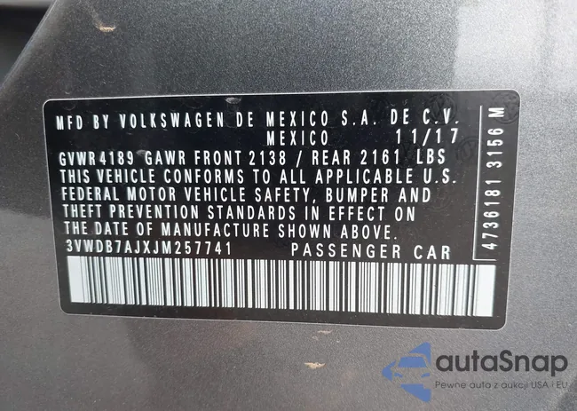 3VWDB7AJXJM257741: 43788155