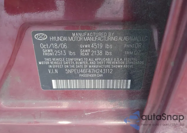 5NPEU46F47H243112: 43788202