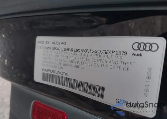 WAUENCF59JA062002: 43787598