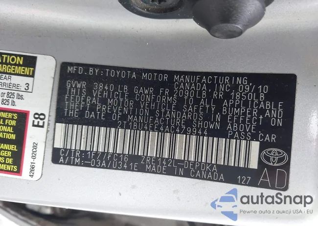 2T1BU4EE4AC479944: 43787676