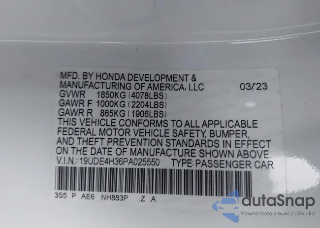 19UDE4H36PA025550: 43787752
