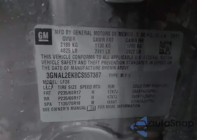 3GNAL2EK8CS557387: 43787826