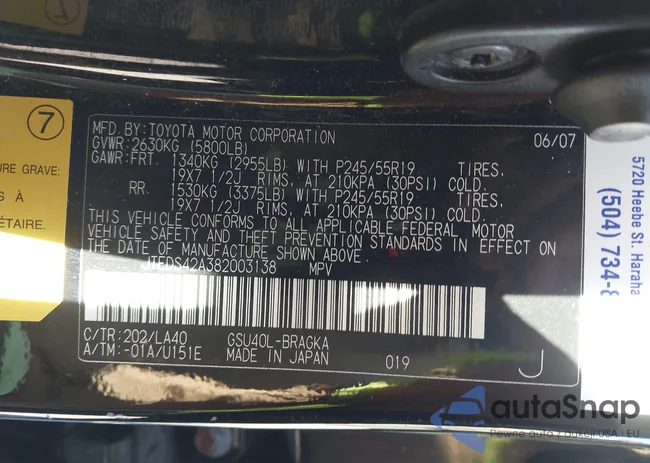 JTEDS42A382003138: 43787827