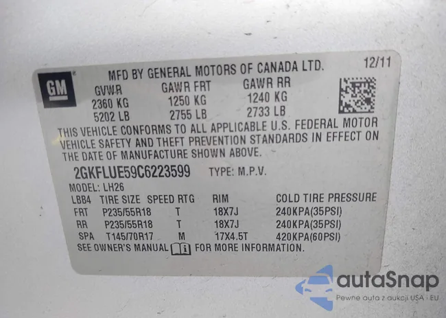 2GKFLUE59C6223599: 43787849