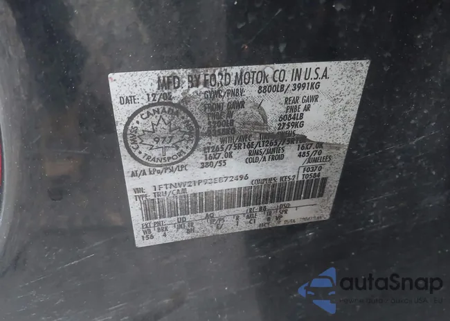 1FTNW21P93EB72496: 43789039