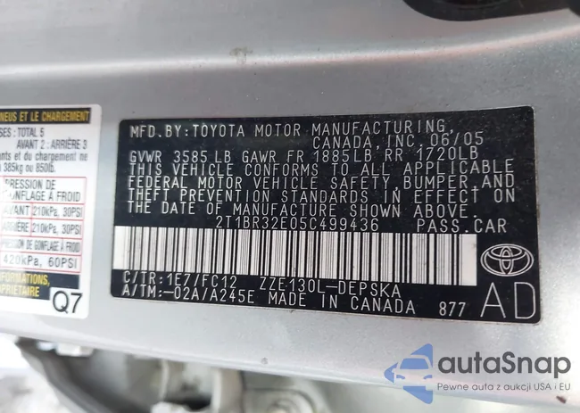 2T1BR32E05C499436: 43789147