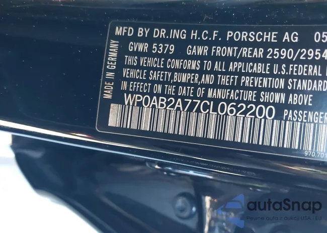 WP0AB2A77CL062200: 43789189